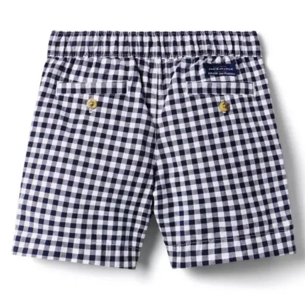 Janie and Jack 100049374 Black and white ingham Poplin Pull-On Short - Boy size - Picture 2 of 8
